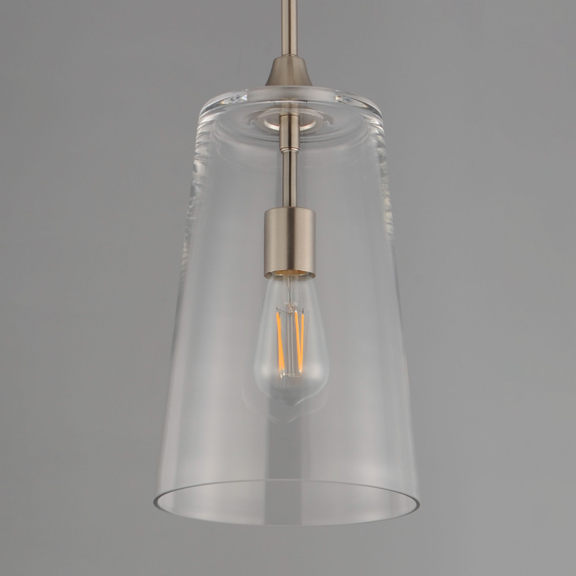 Image 4 Maxim Hudson 7 3/4" Wide Clear/Satin Nickel Single Pendant more views