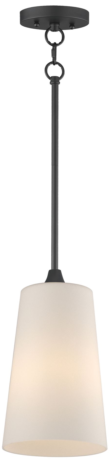 Maxim Hudson 7 3/4" Wide White/Black 1-Light Pendant