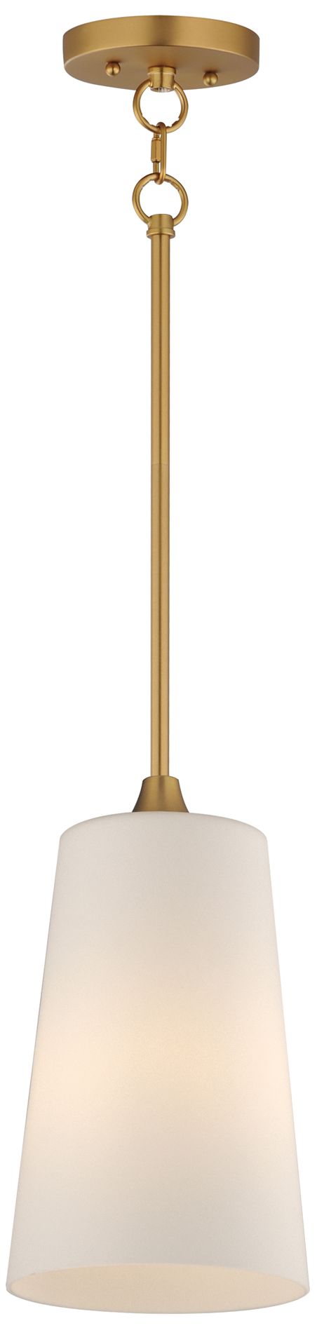 Maxim Hudson 7 3/4" Wide White/Natural Aged Brass 1-Light Pendant