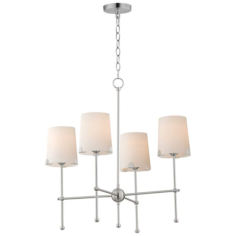 Image 1 Maxim Huntington 26" Wide Satin Nickel 4-Light Chandelier
