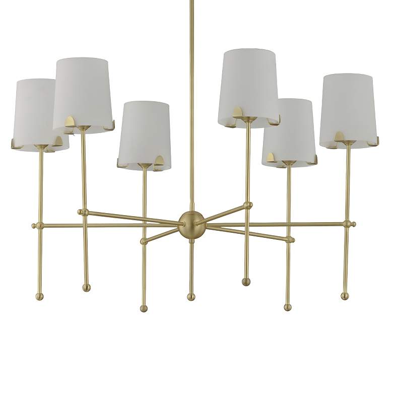 Image 3 Maxim Huntington 34" Wide 6-Light Brass Contemporary Shade Chandelier more views