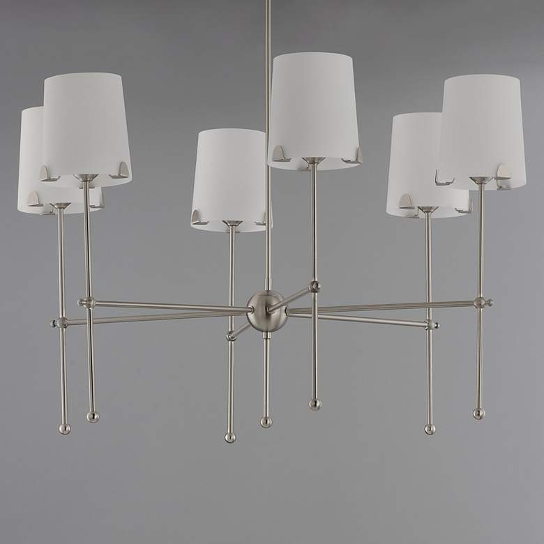 Image 4 Maxim Huntington 34" Wide Satin Nickel 6-Light Chandelier more views