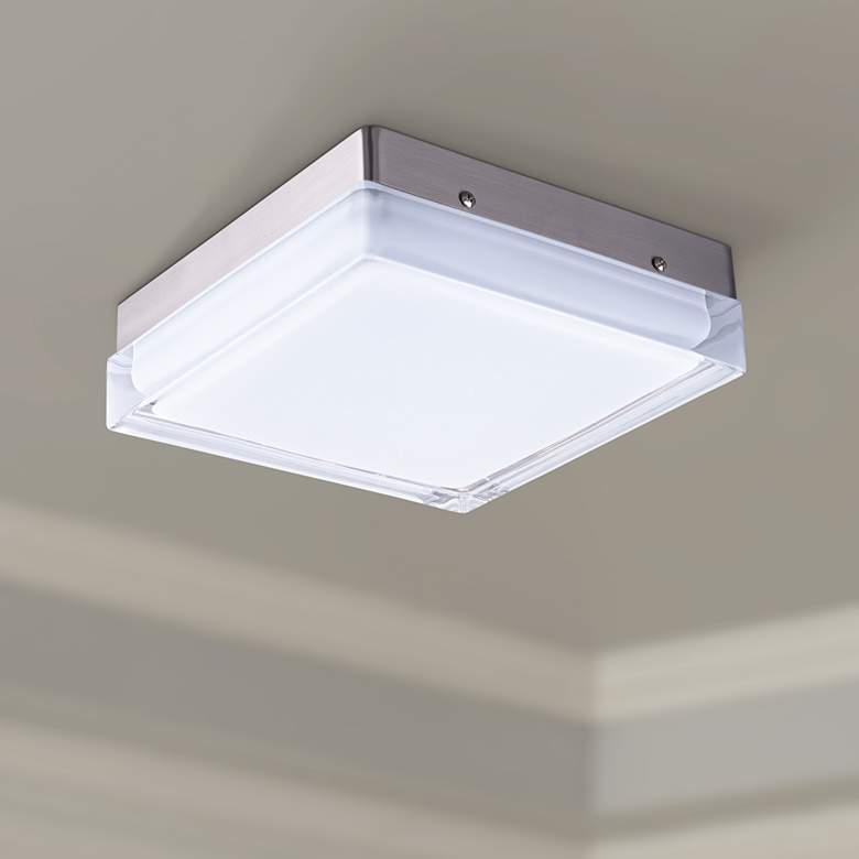 Image 1 Maxim Illuminaire 9 1/4"W Satin Nickel LED Ceiling Light