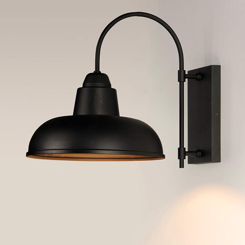 Image 1 Maxim Industrial 15 3/4" High Black Outdoor Wall Light