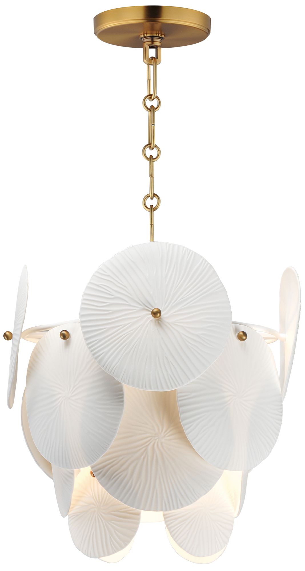 Image 2 Maxim Isla 12" Wide White/Natural Aged Brass 1-Light Pendant