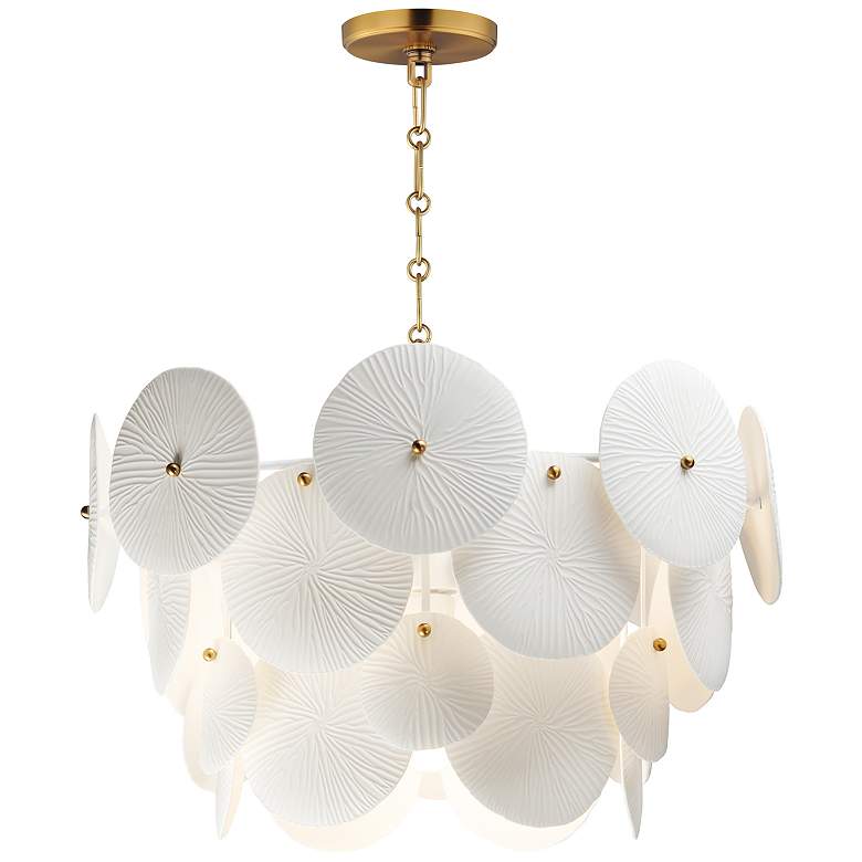 Image 1 Maxim Isla 20 1/2"W Brass and White Ceramic Pendant Light
