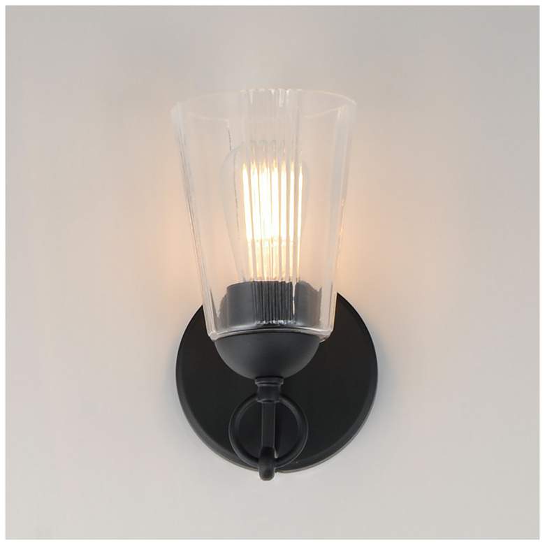 Image 3 Maxim  Jackson 9 3/4" High Black Hole 1-Light Wall Sconce more views