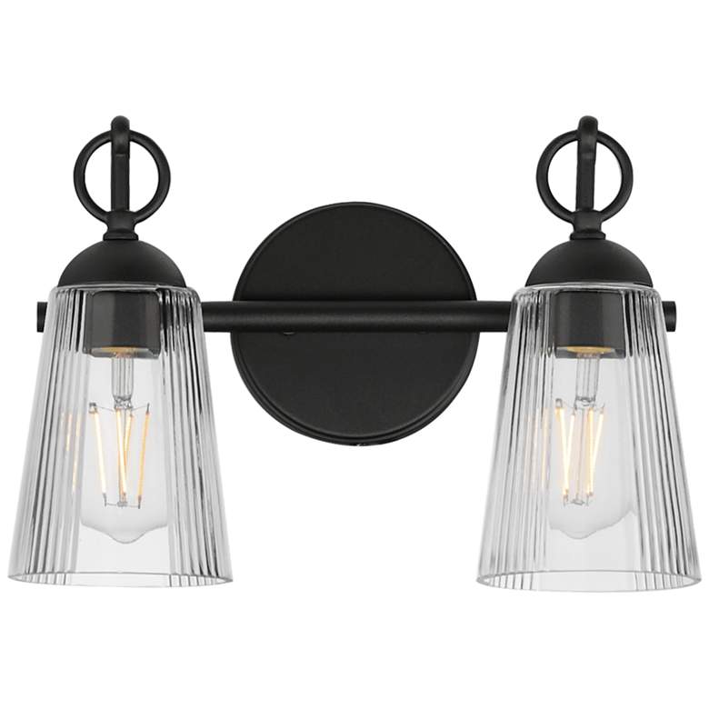 Image 1 Maxim Jackson Hole 14" Wide Black 2-Light Wall Sconce