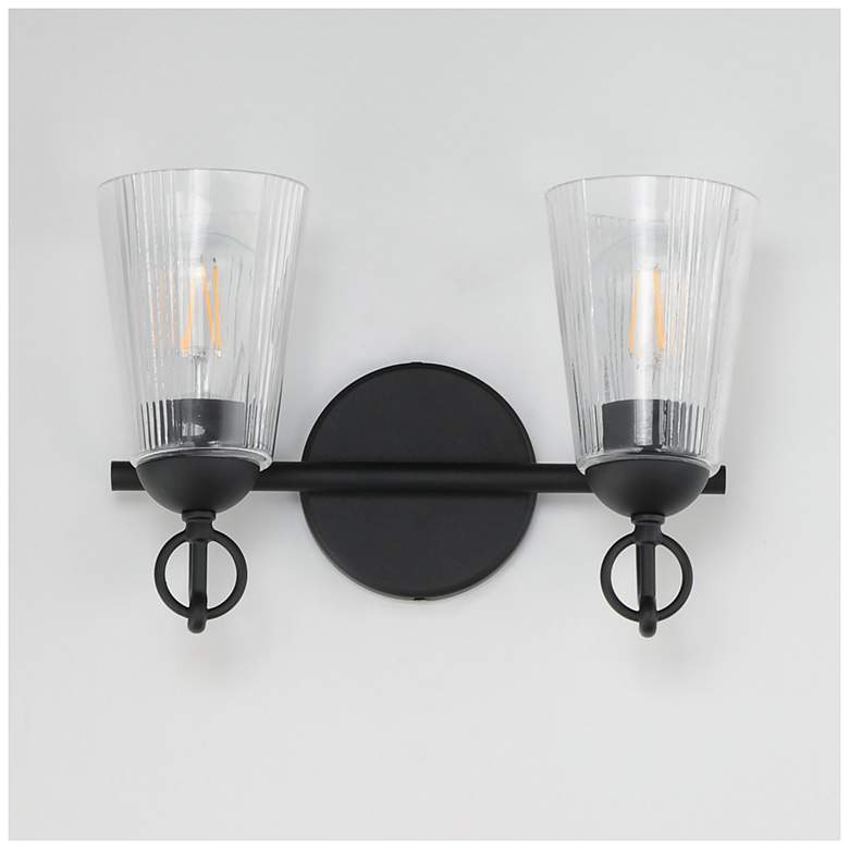 Image 2 Maxim Jackson Hole 14" Wide Black 2-Light Wall Sconce more views