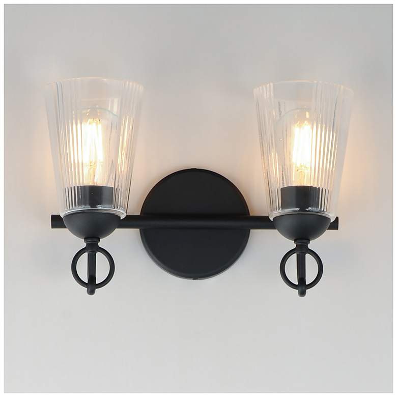 Image 3 Maxim Jackson Hole 14" Wide Black 2-Light Wall Sconce more views