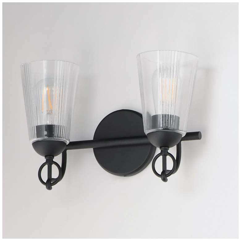 Image 4 Maxim Jackson Hole 14" Wide Black 2-Light Wall Sconce more views