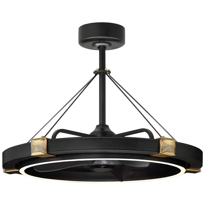 Image 1 Maxim Jewel 33" Wide Black/Gold Wifi-Enabled LED Fandelight