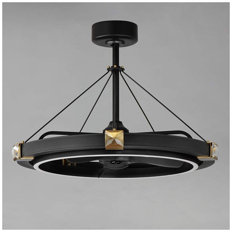 Image 2 Maxim Jewel 33" Wide Black/Gold Wifi-Enabled LED Fandelight more views