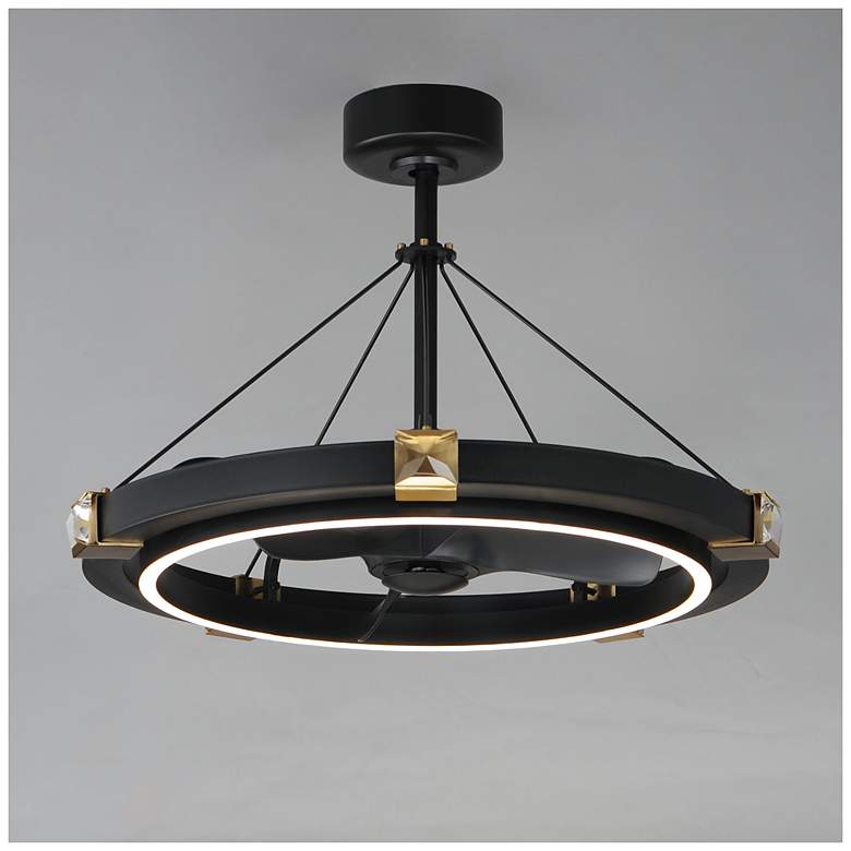 Image 3 Maxim Jewel 33" Wide Black/Gold Wifi-Enabled LED Fandelight more views