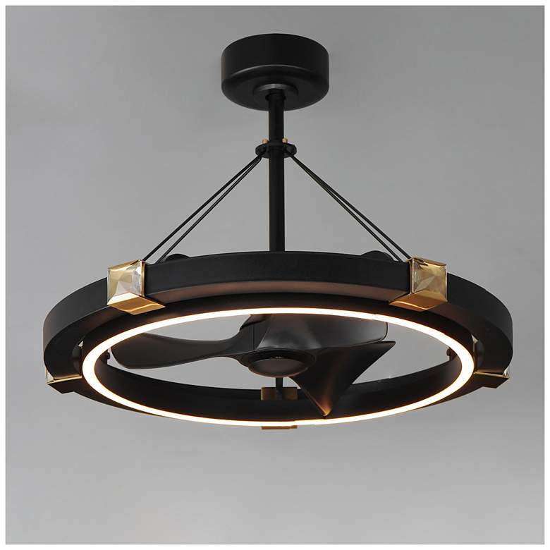 Image 4 Maxim Jewel 33" Wide Black/Gold Wifi-Enabled LED Fandelight more views