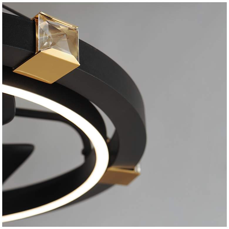 Image 5 Maxim Jewel 33" Wide Black/Gold Wifi-Enabled LED Fandelight more views