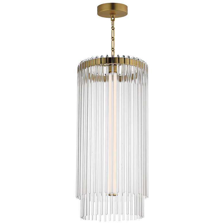 Image 1 Maxim Jolie 14" Wide Natural Aged Brass Foyer Pendant