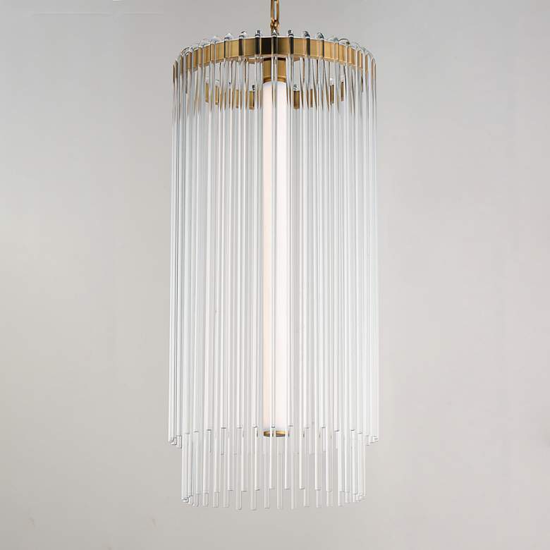 Image 3 Maxim Jolie 14" Wide Natural Aged Brass Foyer Pendant more views