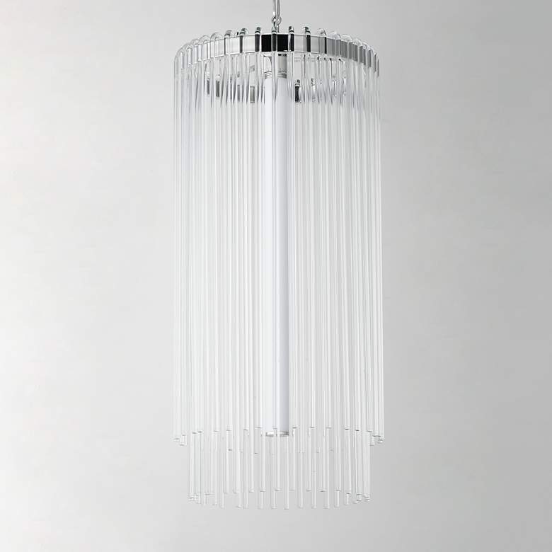 Image 2 Maxim Jolie 14" Wide Polished Nickel Foyer Pendant more views
