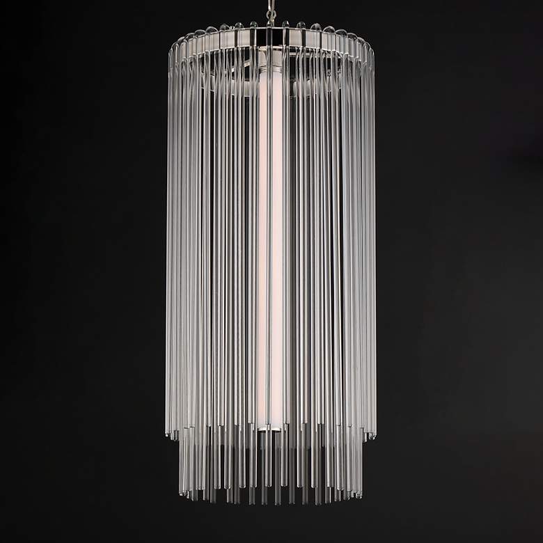 Image 3 Maxim Jolie 14" Wide Polished Nickel Foyer Pendant more views
