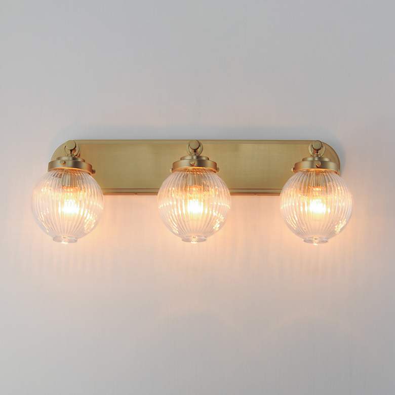 Image 3 Maxim Kasbah 25 1/2" Wide Satin Brass 3-Light Bath Vanity more views