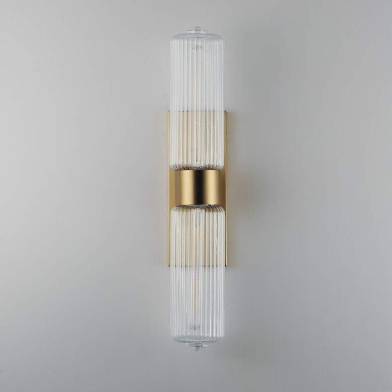 Image 2 Maxim Kasbah 28" High Satin Brass 2-Light Wall Sconce more views
