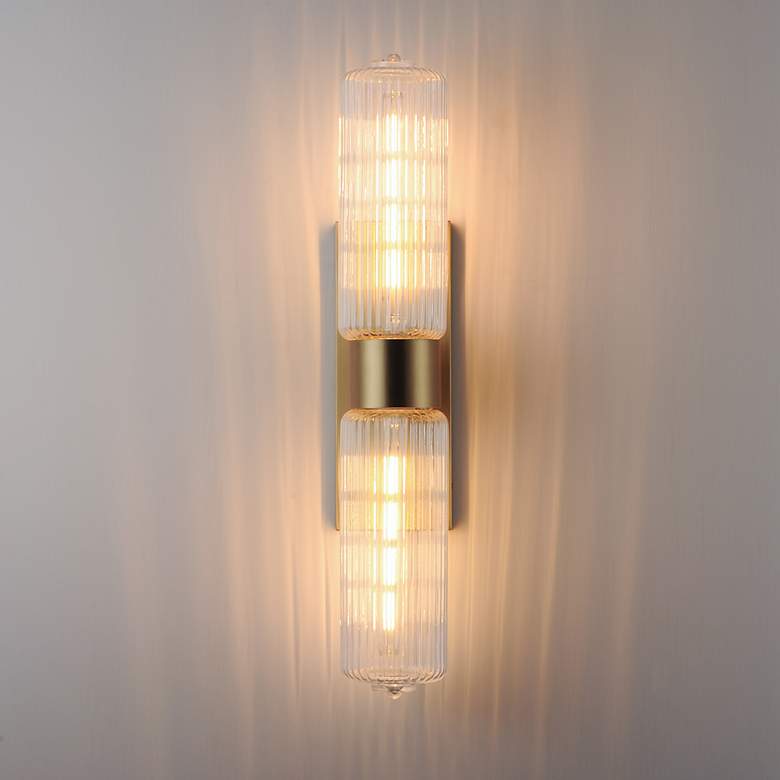 Image 3 Maxim Kasbah 28" High Satin Brass 2-Light Wall Sconce more views