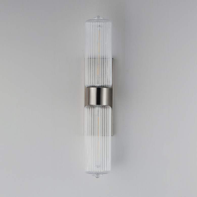 Image 2 Maxim Kasbah 28" High Satin Nickel 2-Light Wall Sconce more views