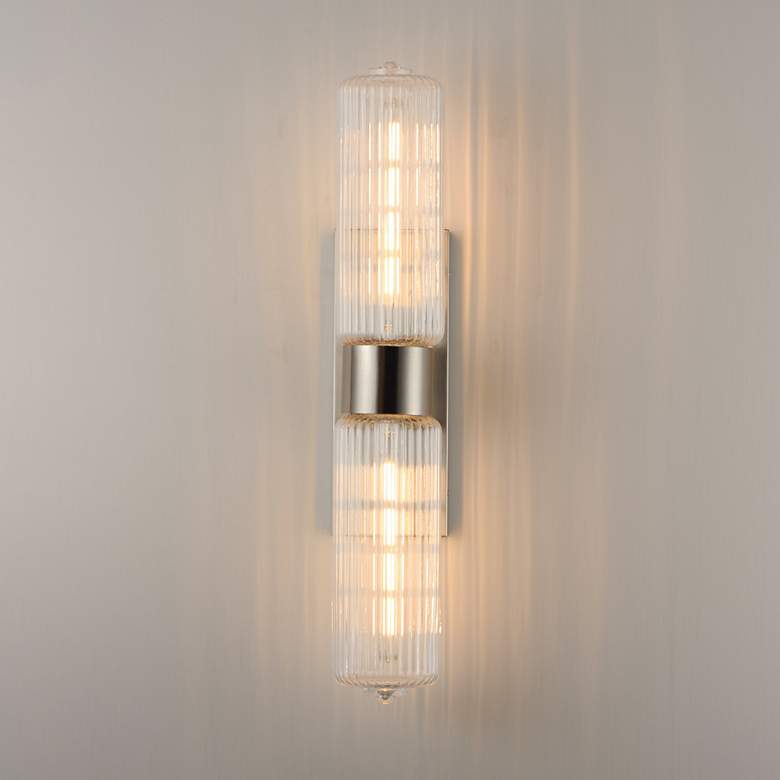 Image 3 Maxim Kasbah 28" High Satin Nickel 2-Light Wall Sconce more views
