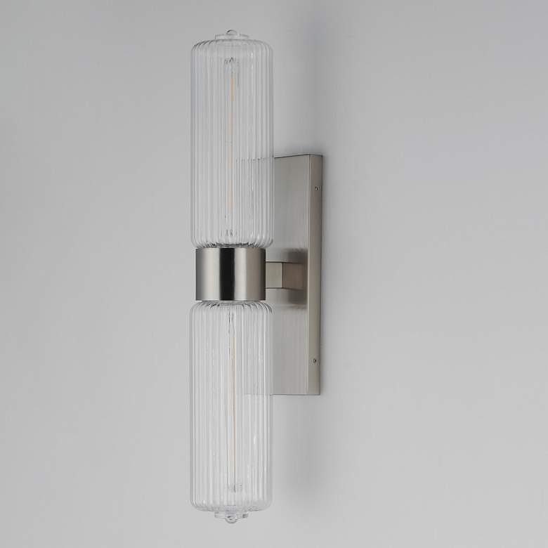 Image 4 Maxim Kasbah 28" High Satin Nickel 2-Light Wall Sconce more views
