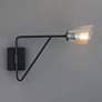Thumbnail3 of Maxim Keppe 11" High Dark Bronze Swing Arm Wall Sconce more views