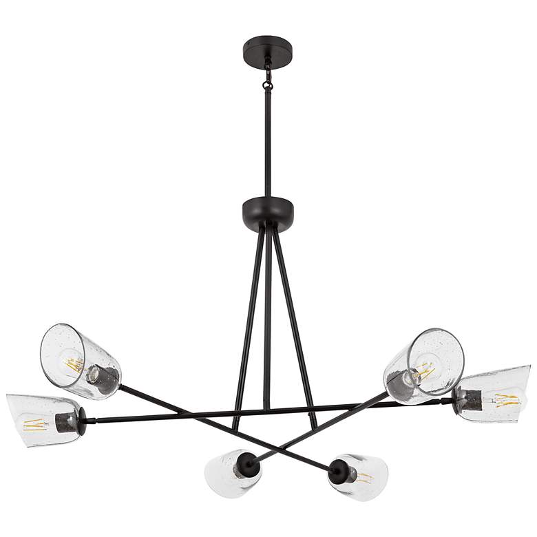 Image 1 Maxim Keppe 48" Wide Dark Bronze 6-Light Chandelier
