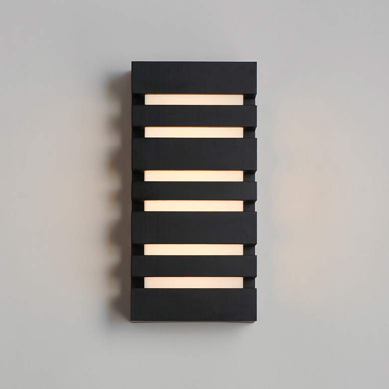 Image 3 Maxim Keyes 14" Black LED Outdoor Wall Sconce more views