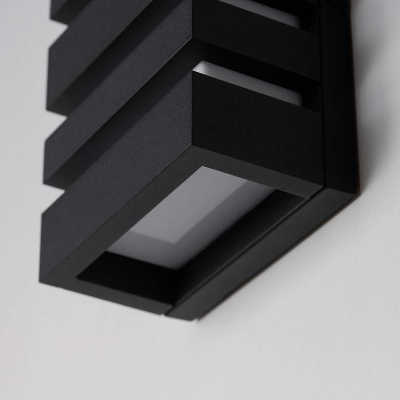 Image 4 Maxim Keyes 14" Black LED Outdoor Wall Sconce more views