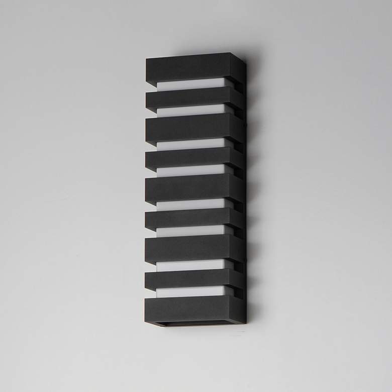 Image 4 Maxim Keyes 20" Black LED Outdoor Wall Sconce more views