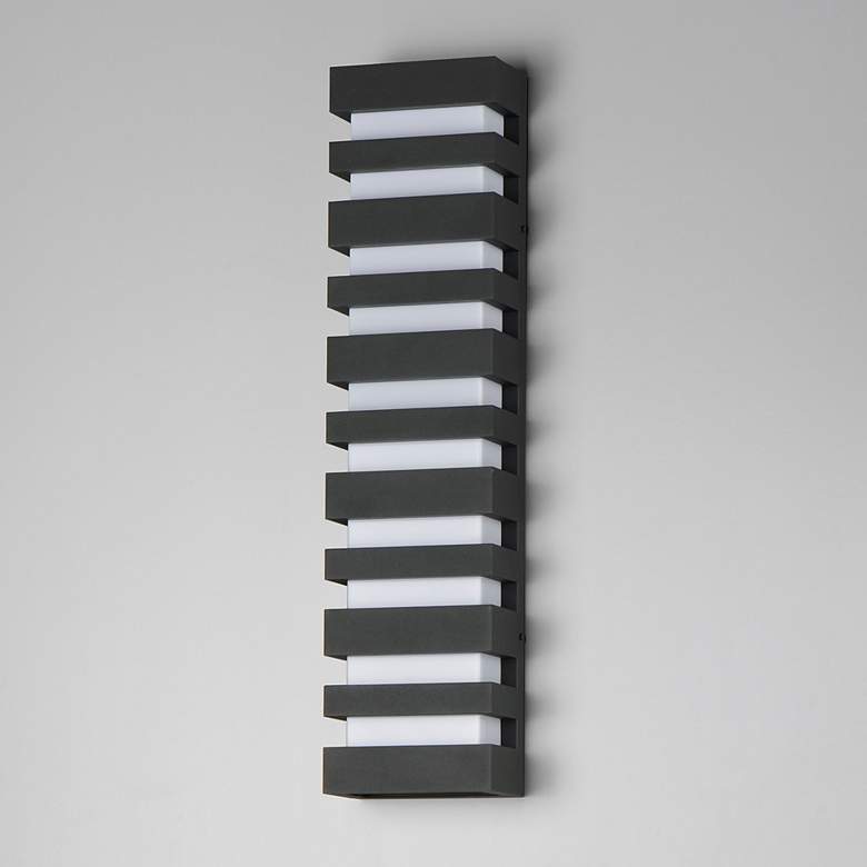 Image 4 Maxim Keyes 28" Black LED Outdoor Wall Sconce more views