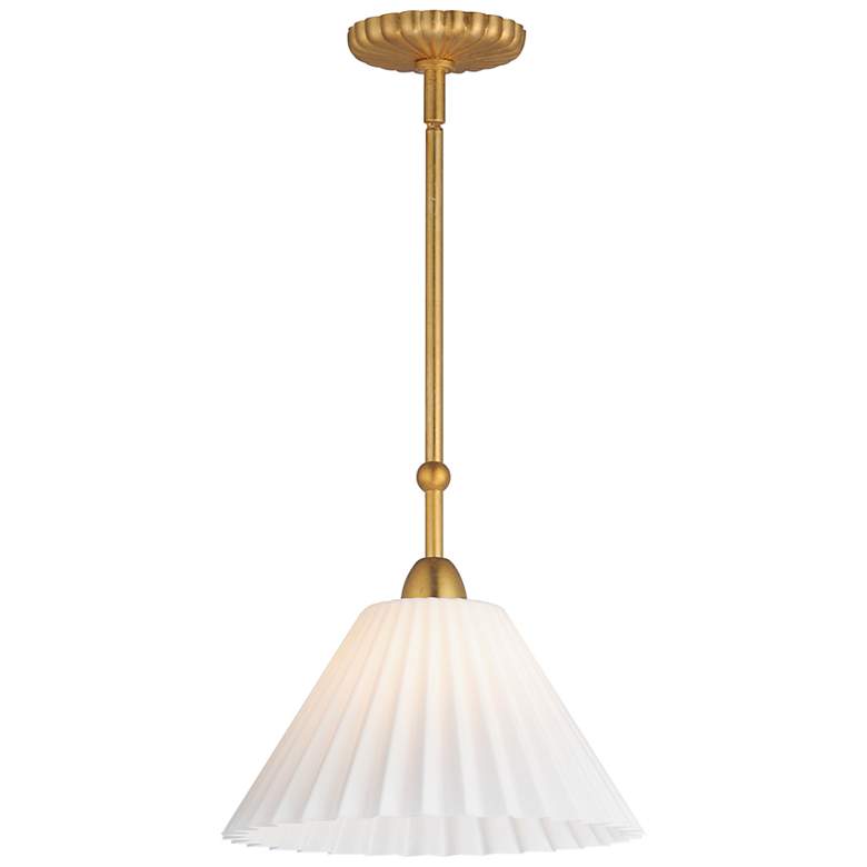 Image 1 Maxim Kismet 12" Wide Gold Leaf Mini Pendant