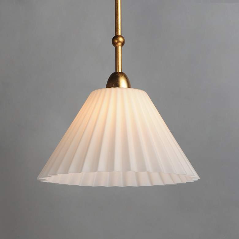 Image 3 Maxim Kismet 12" Wide Gold Leaf 1-Light Pendant more views