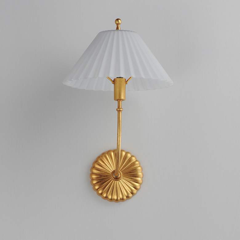 Image 2 Maxim Kismet 16 1/2" High Gold Leaf Wall Sconce more views