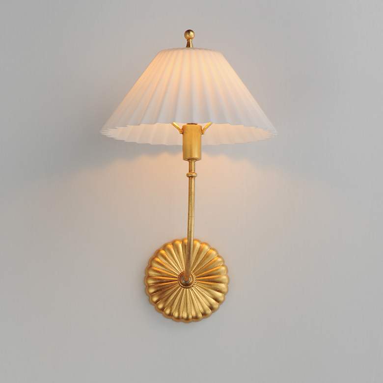 Image 3 Maxim Kismet 16 1/2" High Gold Leaf Wall Sconce more views