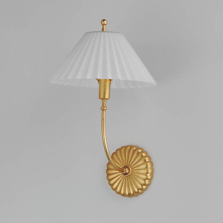 Image 4 Maxim Kismet 16 1/2" High Gold Leaf Wall Sconce more views