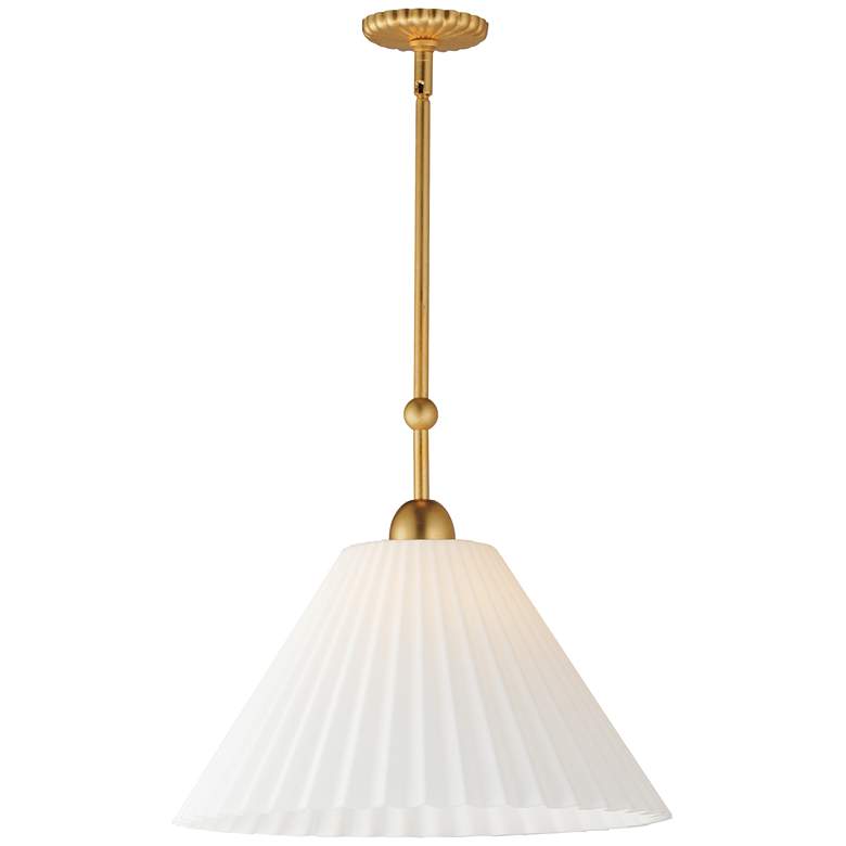 Image 1 Maxim Kismet 20" Wide White/Gold Leaf Pendant