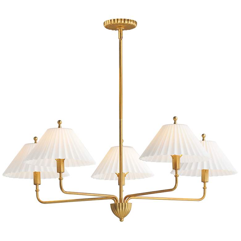 Image 2 Maxim Kismet 37 1/4" Wide Gold Leaf 5-Light Chandelier
