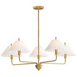 Maxim Kismet 37 1/4" Wide Gold Leaf 5-Light Chandelier