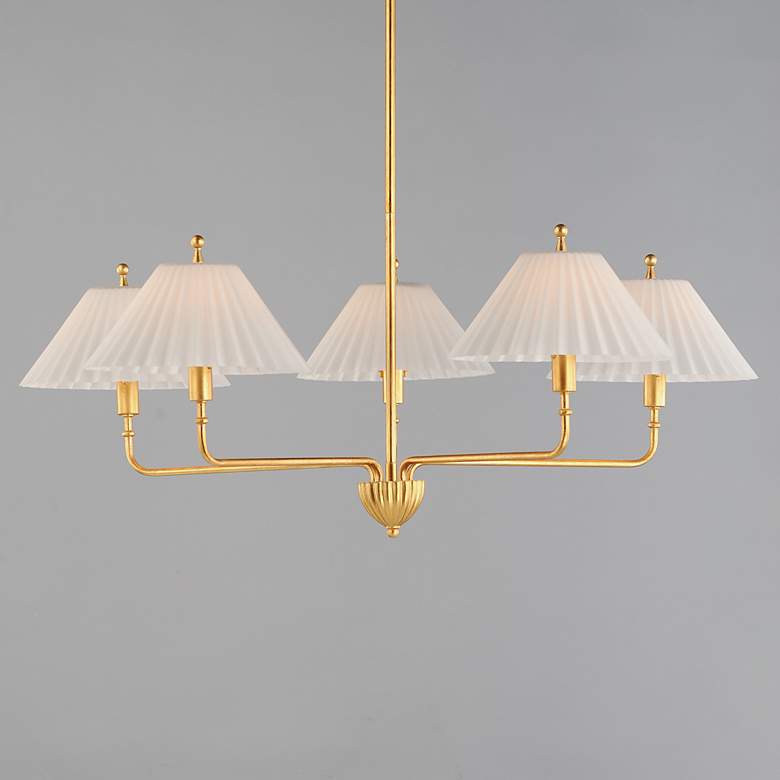 Image 3 Maxim Kismet 37 1/4" Wide Gold Leaf 5-Light Chandelier more views