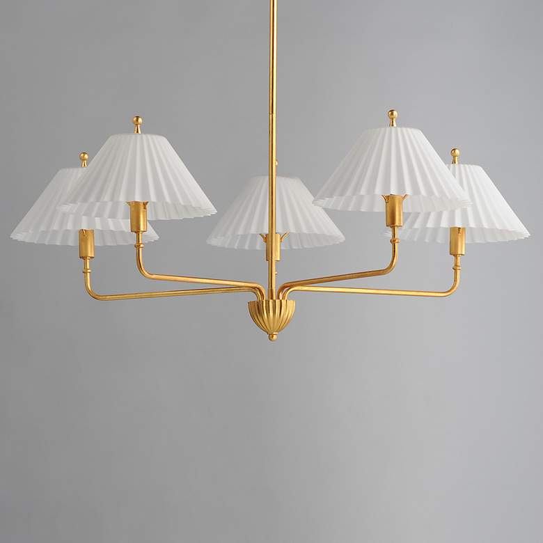Image 4 Maxim Kismet 37 1/4" Wide Gold Leaf 5-Light Chandelier more views