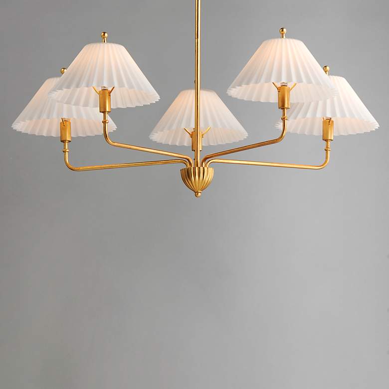 Image 5 Maxim Kismet 37 1/4" Wide Gold Leaf 5-Light Chandelier more views