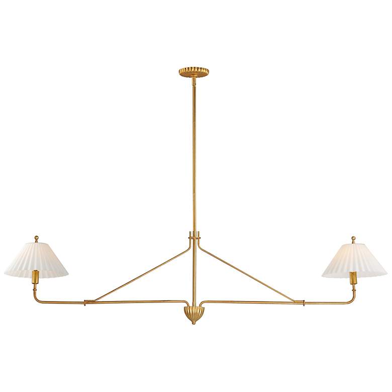 Image 1 Maxim Kismet 60 1/4" Wide Gold Leaf 2-Light Linear Pendant