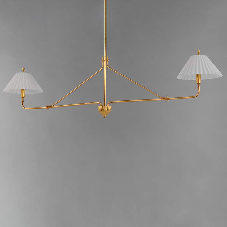 Image 3 Maxim Kismet 60 1/4" Wide Gold Leaf 2-Light Linear Pendant more views