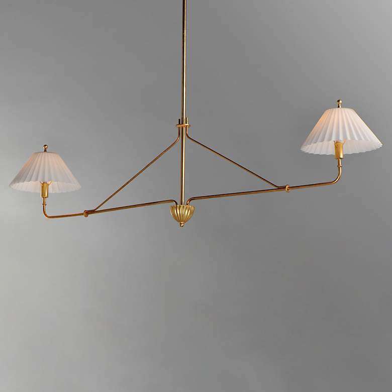 Image 4 Maxim Kismet 60 1/4" Wide Gold Leaf 2-Light Linear Pendant more views